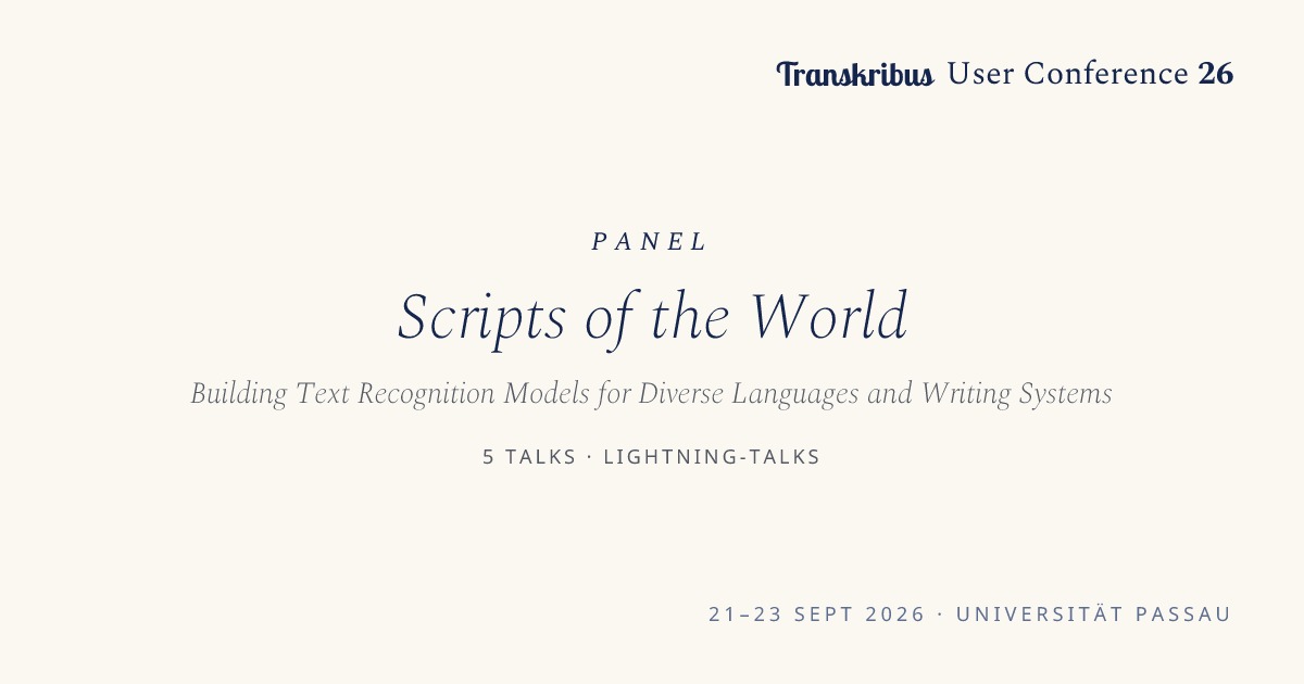 Panel 1: Scripts of the World | TUC 2026